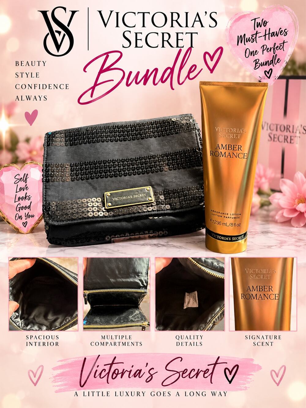 Victoria's Secret Bundle - Cosmetic Bag & Lotion